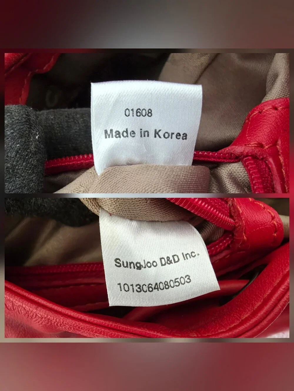 MCM Red Drawstring Bucket Quilted Handbag Satchel AUTHENTIC